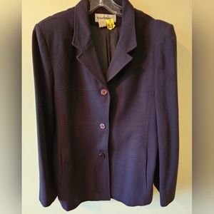Vintage Navy Wool Blazer Size 14 by Norton McNaugton.  Fully Lined. Classic Fit
